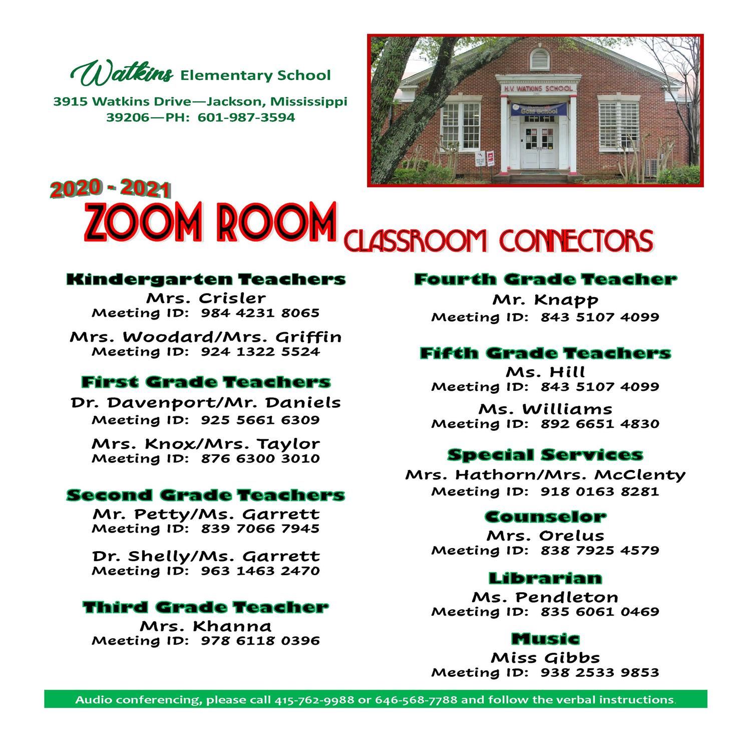 Teacher Connectors Zoom Room
